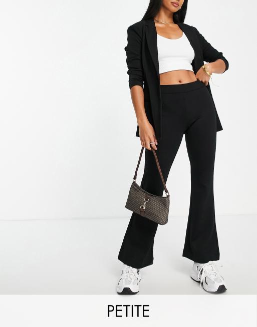 New Look ribbed flare trouser in black