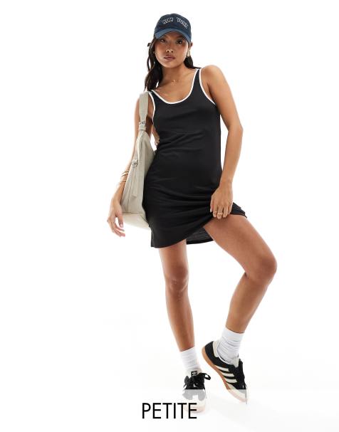 Vero Moda Petite jersey mini skort dress with contrast trim in black - view 1