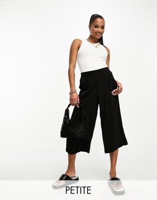 Vero Moda Petite culotte trousers in black - ASOS Price Checker