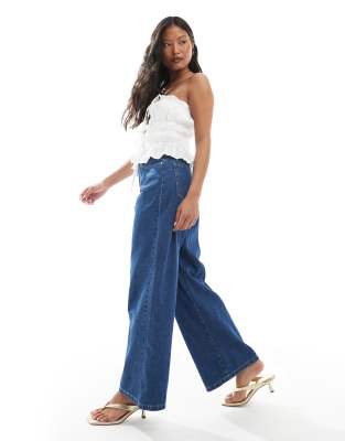 Vero Moda Petite Kirsa High Rise Wide Jeans