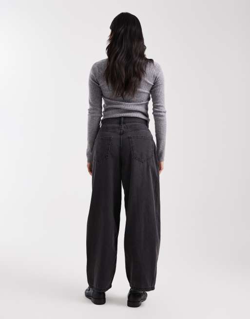 Vero Moda Petite - Kirsa - Jean barrel à taille haute - Noir délavé, 2 de 5