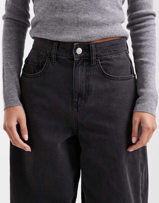 Vero Moda Petite - Kirsa - Jeans bombati a vita alta lavaggio nero, 5 di 5