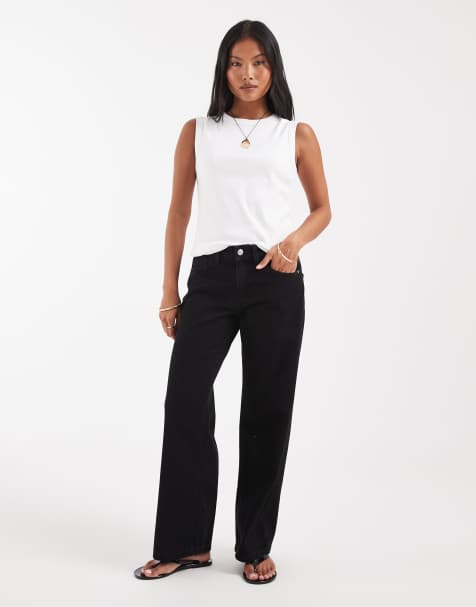 Vero Moda Petite - Kirsa - Jeans dritti a vita medio alta lavaggio nero - view 1