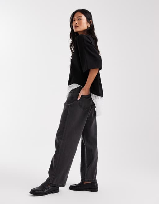 Vero Moda Petite - Kirsa - Mellemgrå forvaskede jeans med lige ben og mellemhøj talje, 3 af 5