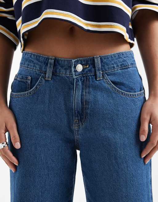 Vero Moda Petite Kirsa mid rise straight leg jeans in medium blue wash, 5 of 5