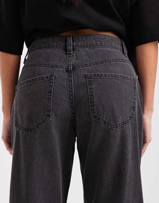 Vero Moda Petite Kirsa mid rise straight leg jeans in medium grey wash, 4 of 5