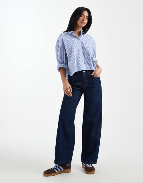 Vero Moda Petite – Kirsa – Raka jeans med medelhög midja och mörk sköljtvätt - view 1