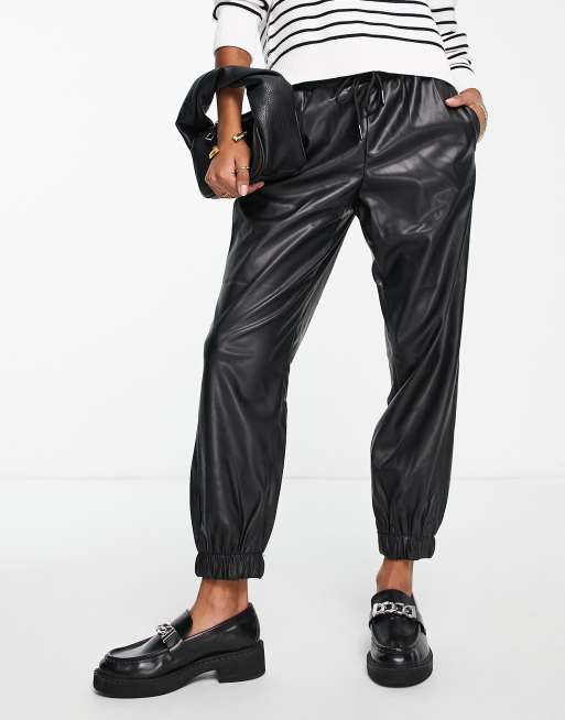 Leather best sale joggers petite