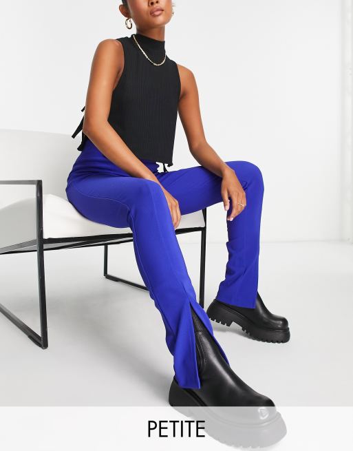 Vero Moda Petite - Leggings a vita alta con spacchi sul davanti viola acceso 