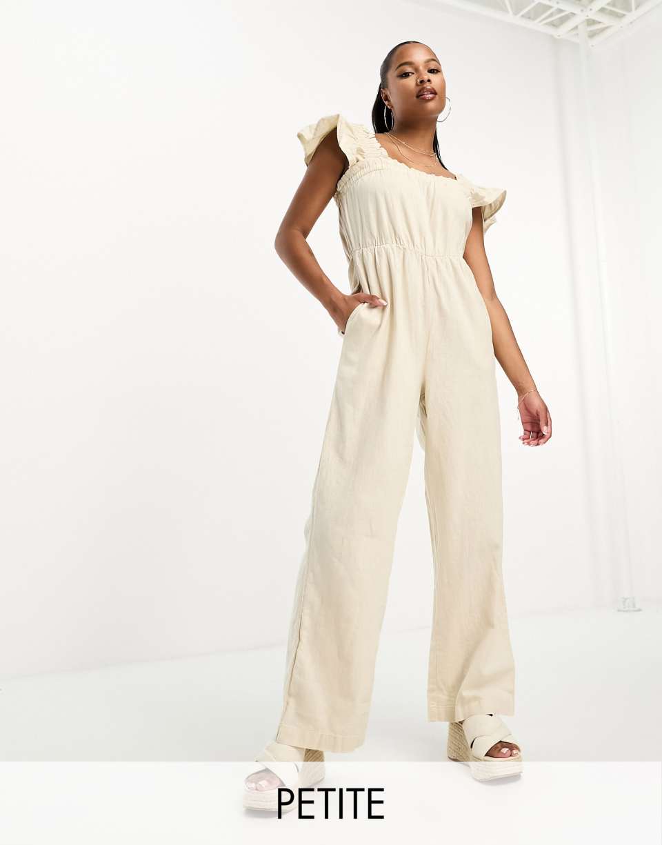 Stone linen jumpsuit