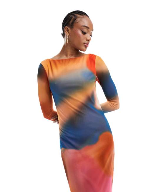 knee length dresses for ladies LONG SLEEVE SUNSET MAXI DRESS main image 0