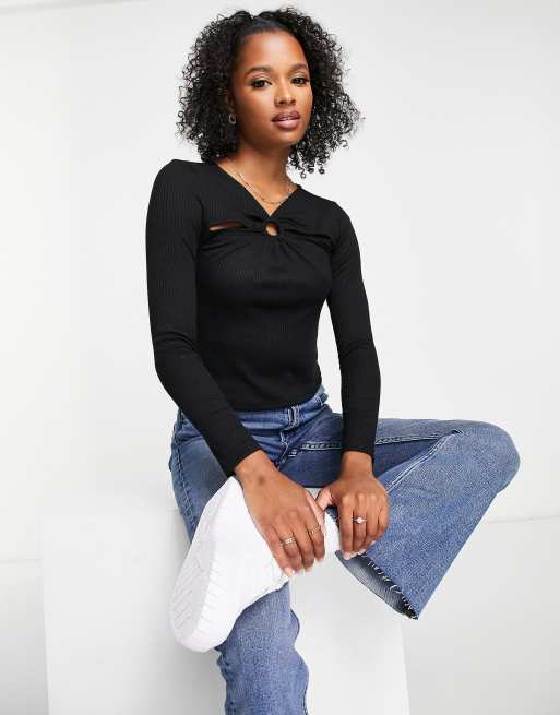 Petite long outlet sleeve top