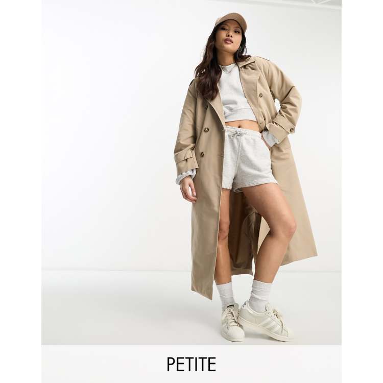 Vero Petite longline belted coat stone | ASOS