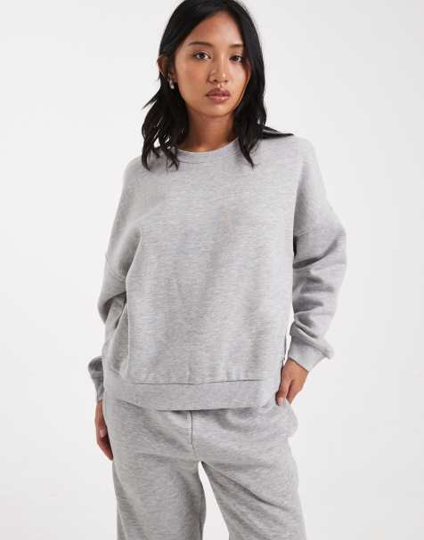 Vero Moda Petite - Lysegrå oversized sweatshirt - Del af sæt - view 1