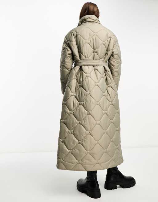 Vero Moda Petite - Manteau long matelassé à col montant - Taupe , 3 de 4