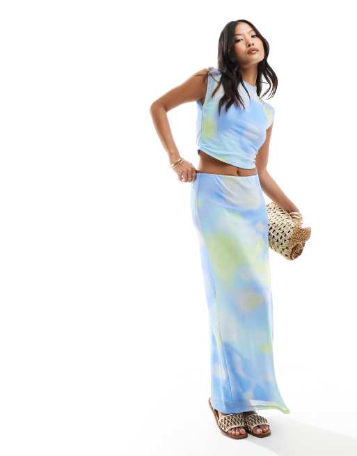 Vero Moda Petite mesh cropped top in pastel ombre print - part of a set, 3 of 4