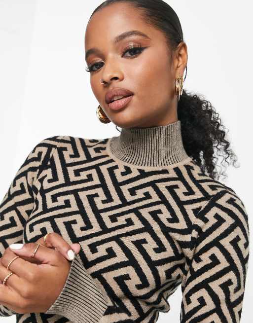 Vero Moda Petite – Midi-Strickkleid mit geometrischem Muster , 3 von 4