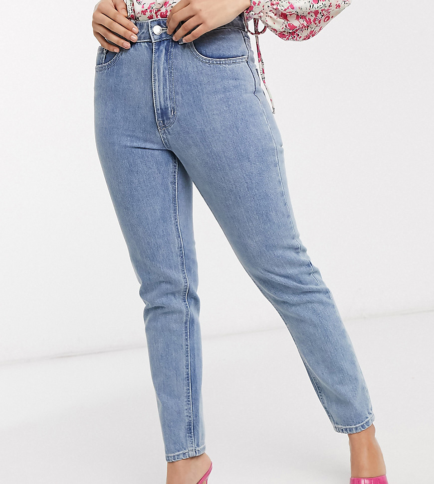 Vero Moda Petite - Mom jeans met hge taile in lichtblauw denim