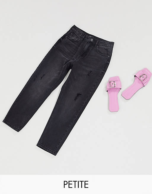 Vero Moda Petite mom jeans with high waist in black