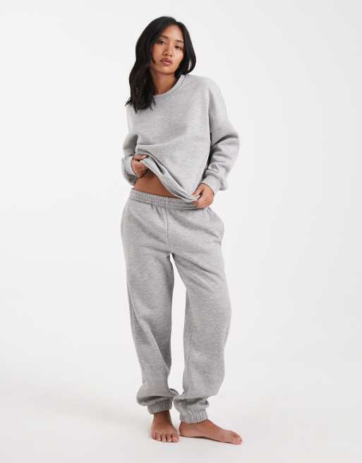 Vero Moda Petite oversized cuffed trackies in light grey (part of a set) 