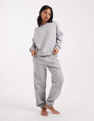 Vero Moda Petite oversized sweatshirt and sweatshirt set in light gray