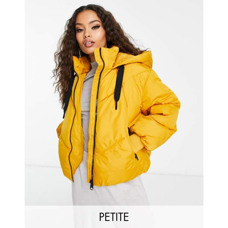 Vero Moda Petite Padded Coat With Hood In Yellow 47 OFF