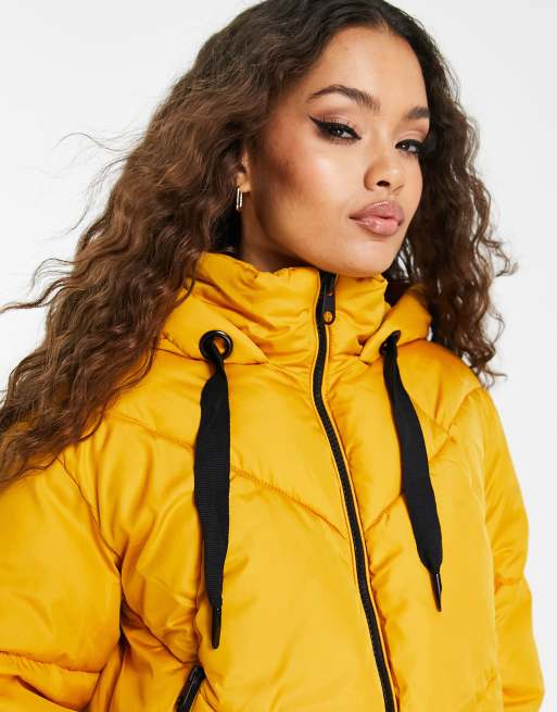 Long mustard hotsell padded coat