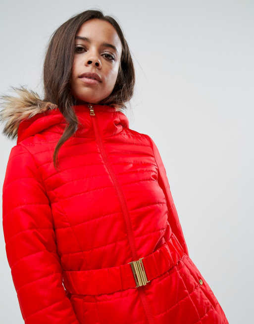 Vero moda padded parka with sale faux fur hood