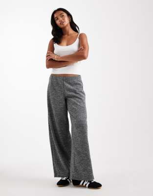 Pantalon ample à enfiler - Poivre et sel-Noir 2XS