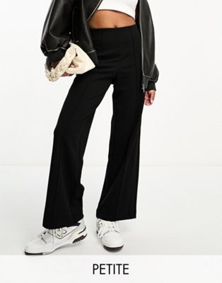 Vero Moda Petite pin tuck wide leg trouser in black  - ASOS Price Checker