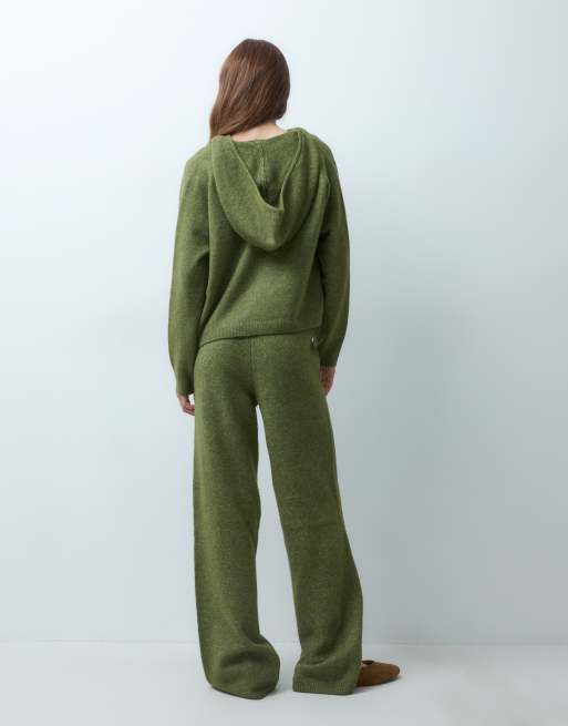 Vero Moda Petite pantalon large en maille, ensemble coordonné vert mousse chiné, 4 de 5