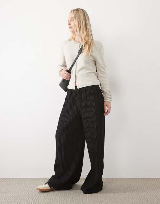 Vero Moda Petite pantalon large plissé noir, 5 de 5