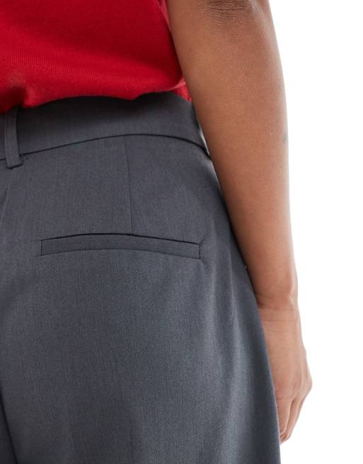 Vero Moda Petite - Pantaloni dad fit sartoriali grigio medio, 3 di 5