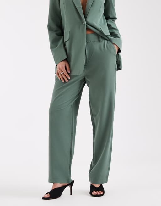 Vero Moda Petite - Pantaloni sartoriali verdi dritti in coordinato, 2 di 5