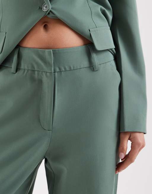 Vero Moda Petite - Pantaloni sartoriali verdi dritti in coordinato, 5 di 5