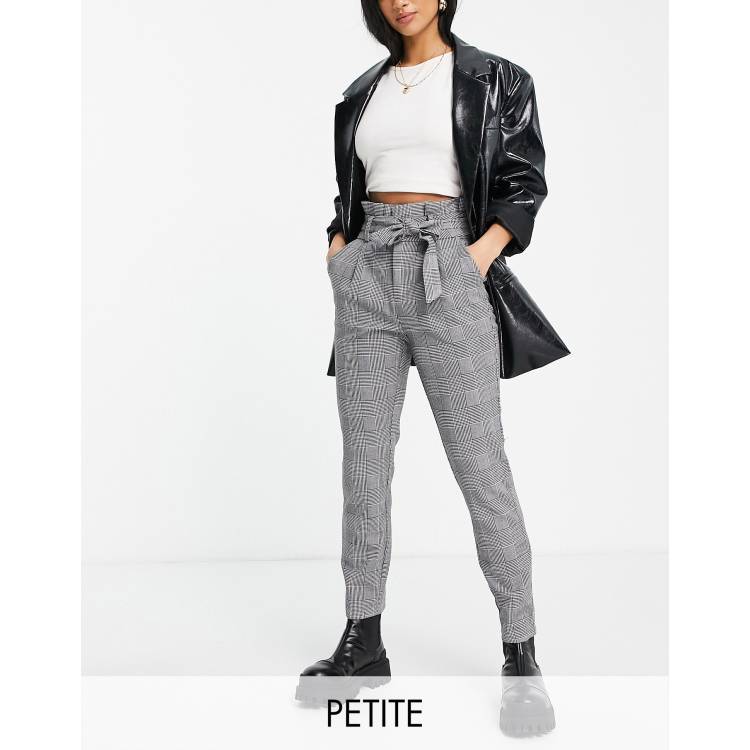 Petite check in Vero grey pants ASOS | Moda paperbag