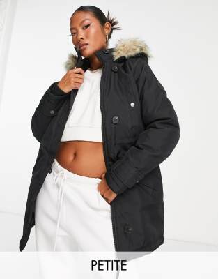 Vero Moda Petite Parka In Black