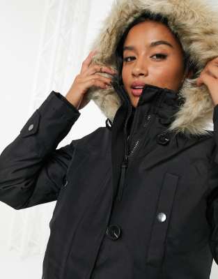 vero moda petite faux fur hooded parka