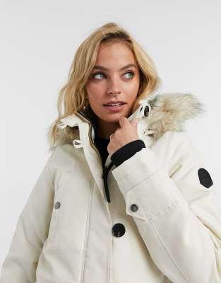 vero moda petite faux fur hooded parka
