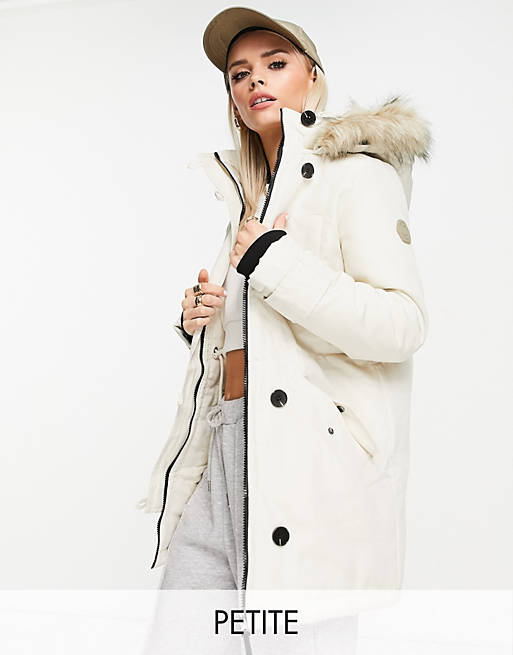 Coats & Jackets Vero Moda Petite parka with faux fur lined hood in cream 