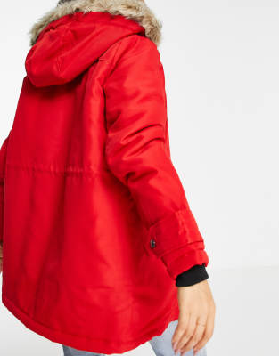 vero moda red parka