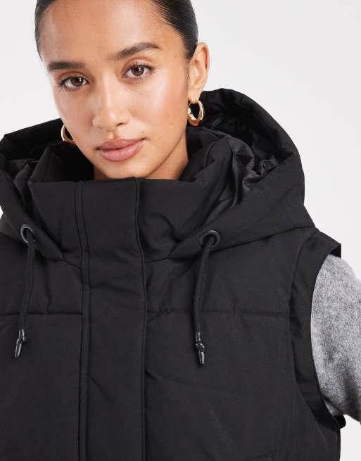 Vero Moda Petite - Piumino taglio lungo 2 in 1 nero con maniche rimovibili, 5 di 5