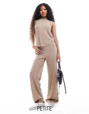 plisse pants in stone - part of a set-Neutral