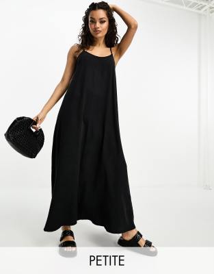 Vero Moda Petite premium super soft cami maxi dress in black