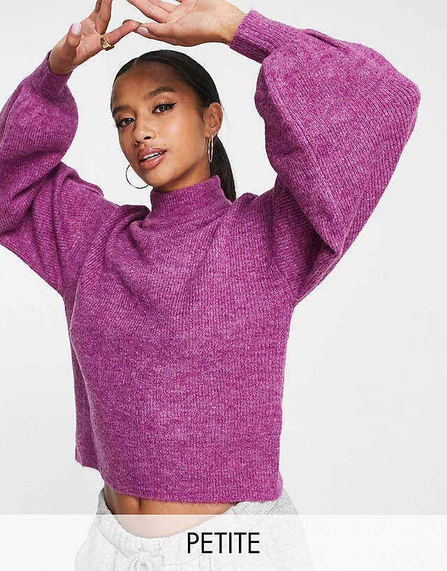Vero Moda Petite - puff sleeve jumper in purple