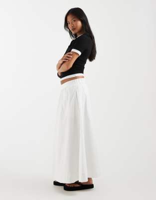 Vero Moda Petite Pull On Full Midaxi Skirt In White
