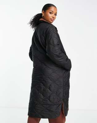 Vero Moda Petite Reversible Quilted Funnel Neck Coat In Multi