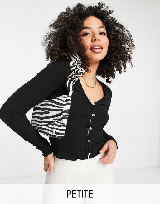 Vero Moda Petite ribbed cardigan in black (part of a set)