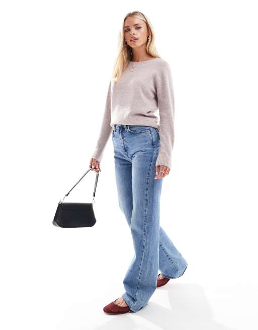 Vero Moda Petite round neck knitted jumper in blush melange, 2 of 4