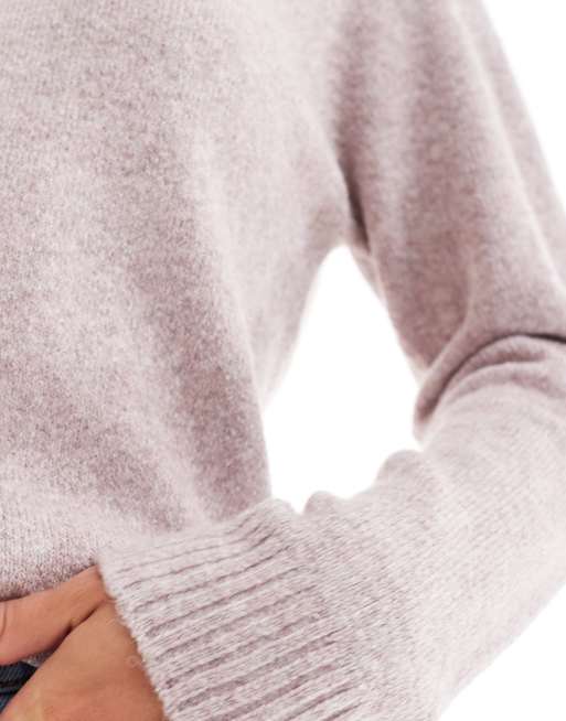 Vero Moda Petite round neck knitted jumper in blush melange, 3 of 4